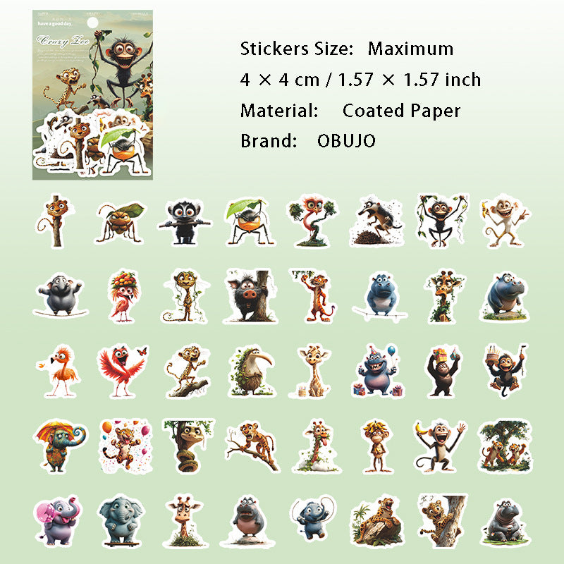 40 Pcs Funny Animal Stickers FKDWY