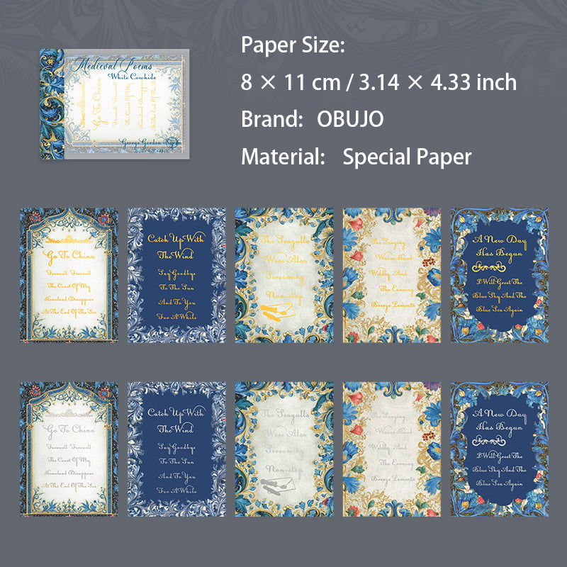 10 Pcs Vintage Literature Themed Journal Paper ZSJSP