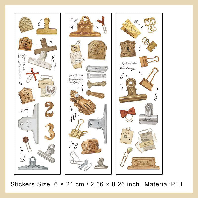 6 Pcs Vintage PET Stickers SJYD