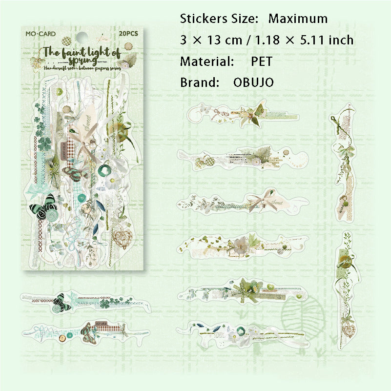 20 Pcs Lace Bow PET Stickers ZJSZS