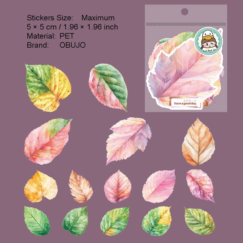 45 Pcs Leaf PET Stickers YPSY