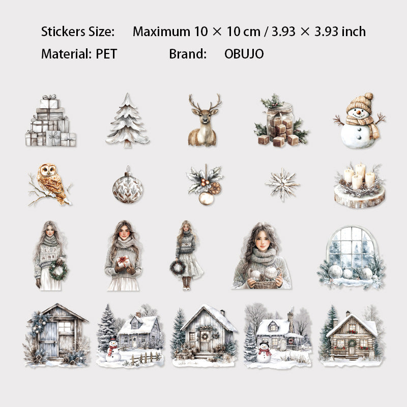 40 Pcs Christmas Themed PET Stickers SHKL