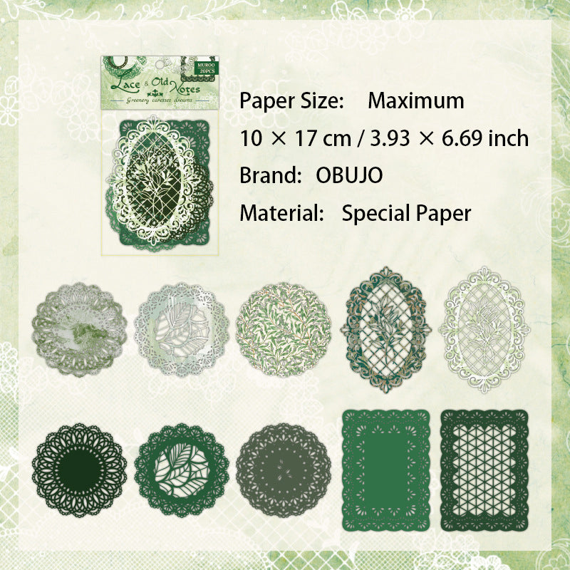 20 Pcs Vintage Lace Journal Paper LSJQ