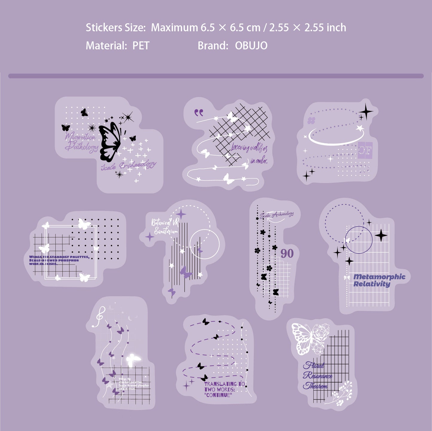 20 Pcs Creative Collage PET Stickers BYXZ