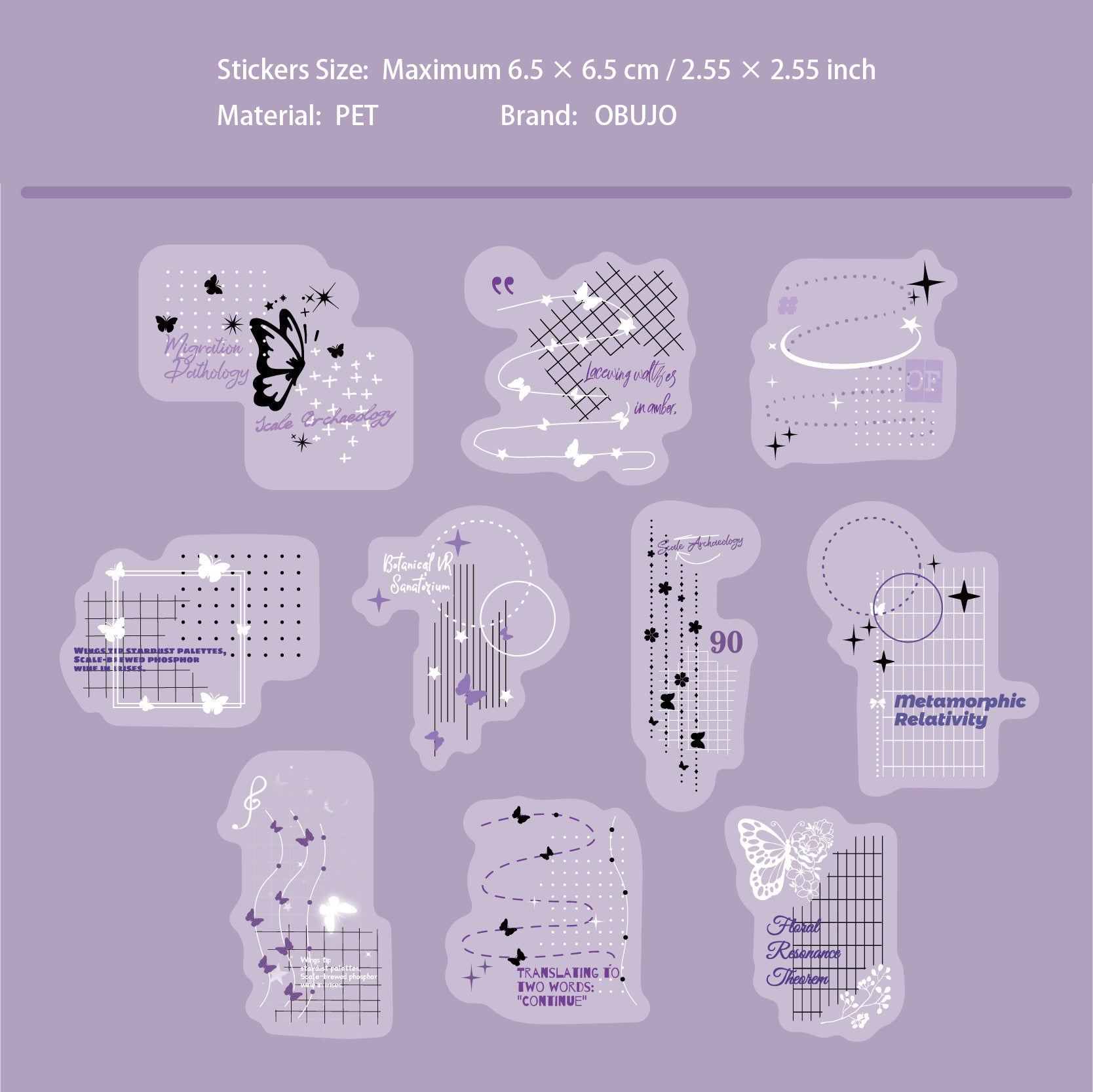 20 Pcs Creative Collage PET Stickers BYXZ