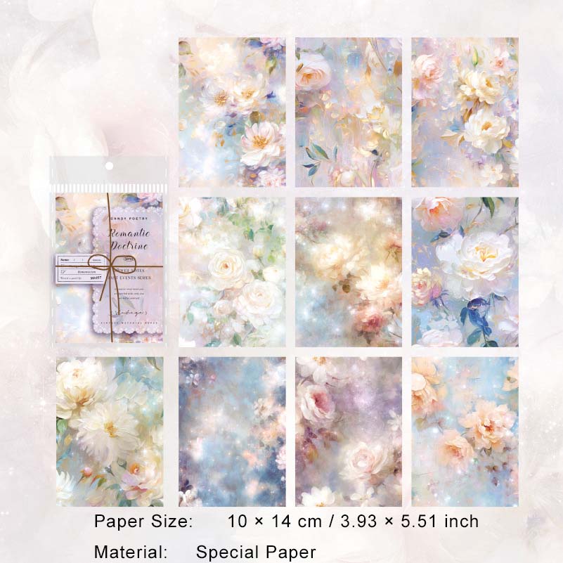 30 Pcs Vintage Floral Scrapbook Paper HQWS