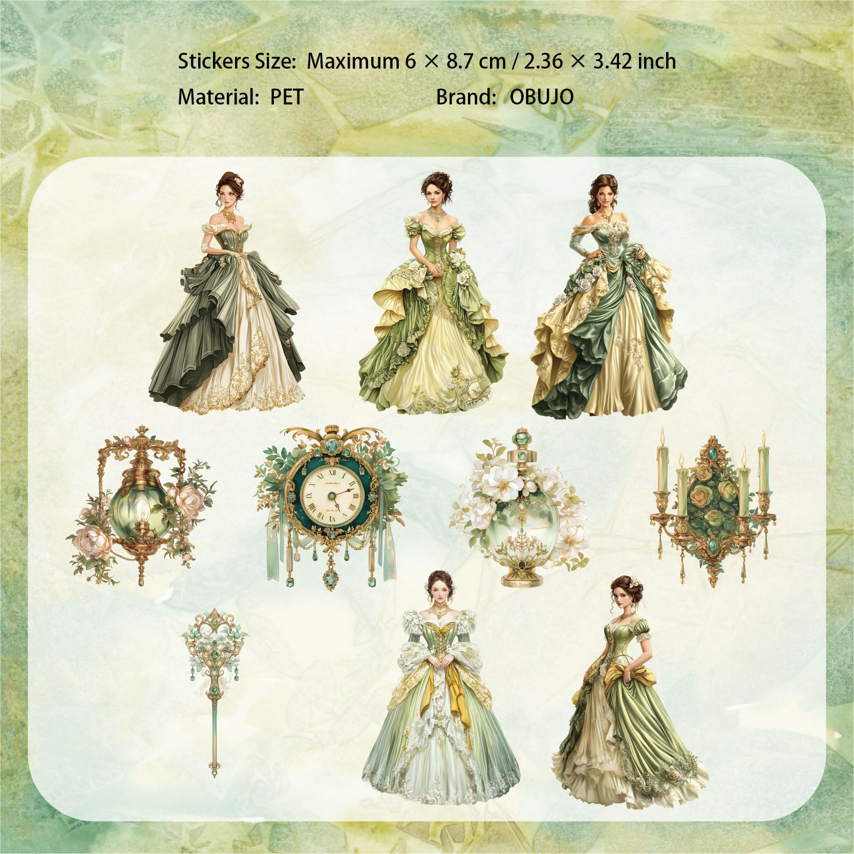 20 Pcs Vintage Lady PET Stickers QMCX