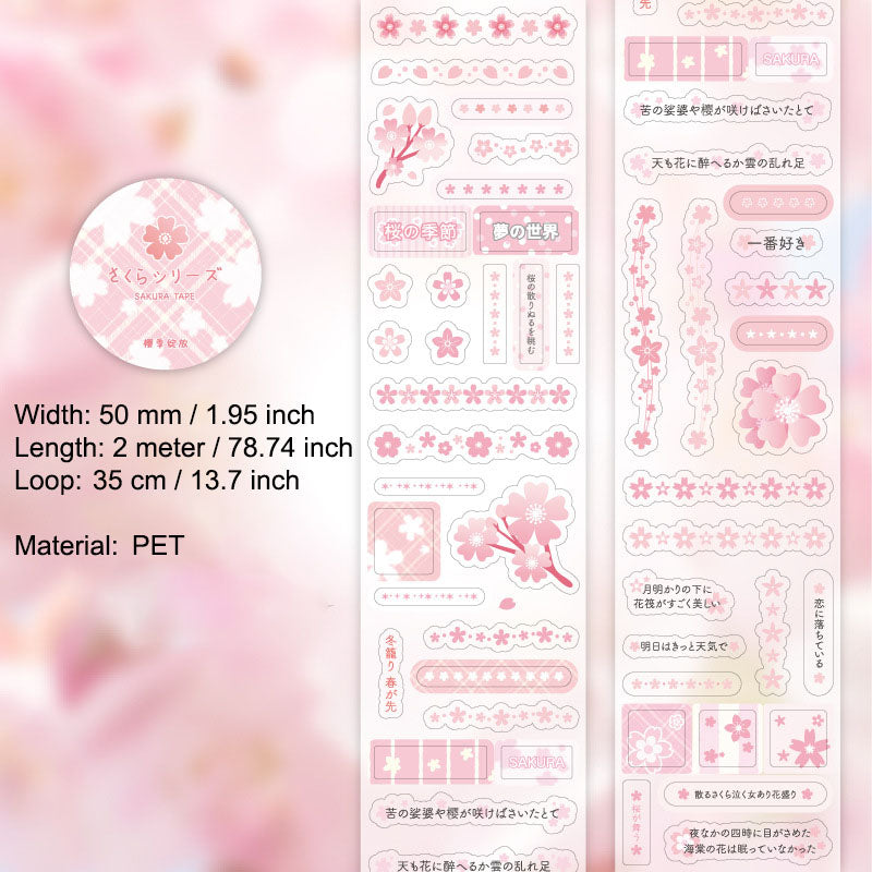 1 Roll Cherry Blossom Sakura Story Stickers Tape YHFW