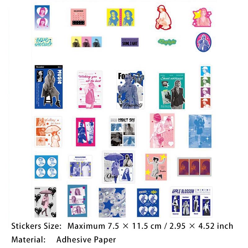 30 Pcs Creative Journal Stickers GTRD