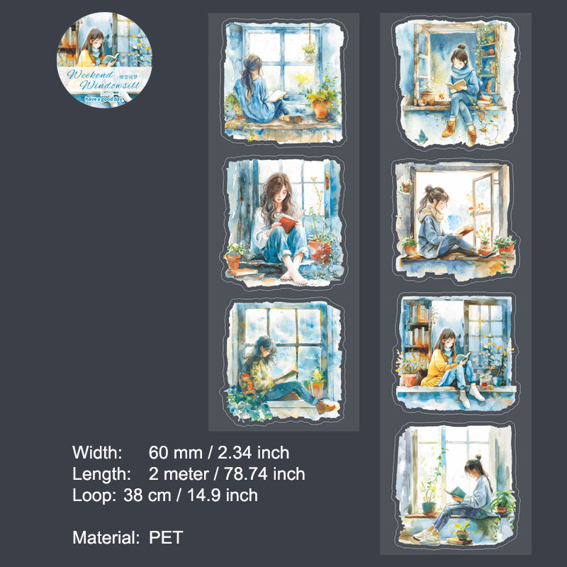 1 Roll Weedkend Girl PET Stickers Tape ZMDCT