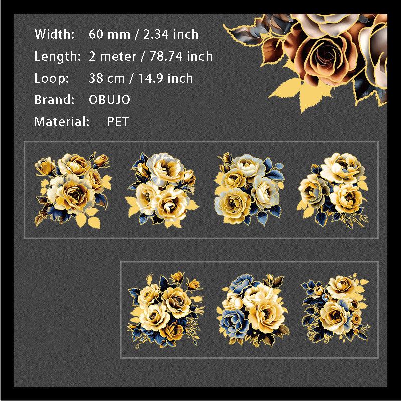 1 Roll Gold Foil Gothic Rose Stickers Tape LJHQJ