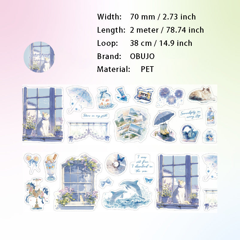 1 Roll Lifestyle PET Stickers Tape JMSH
