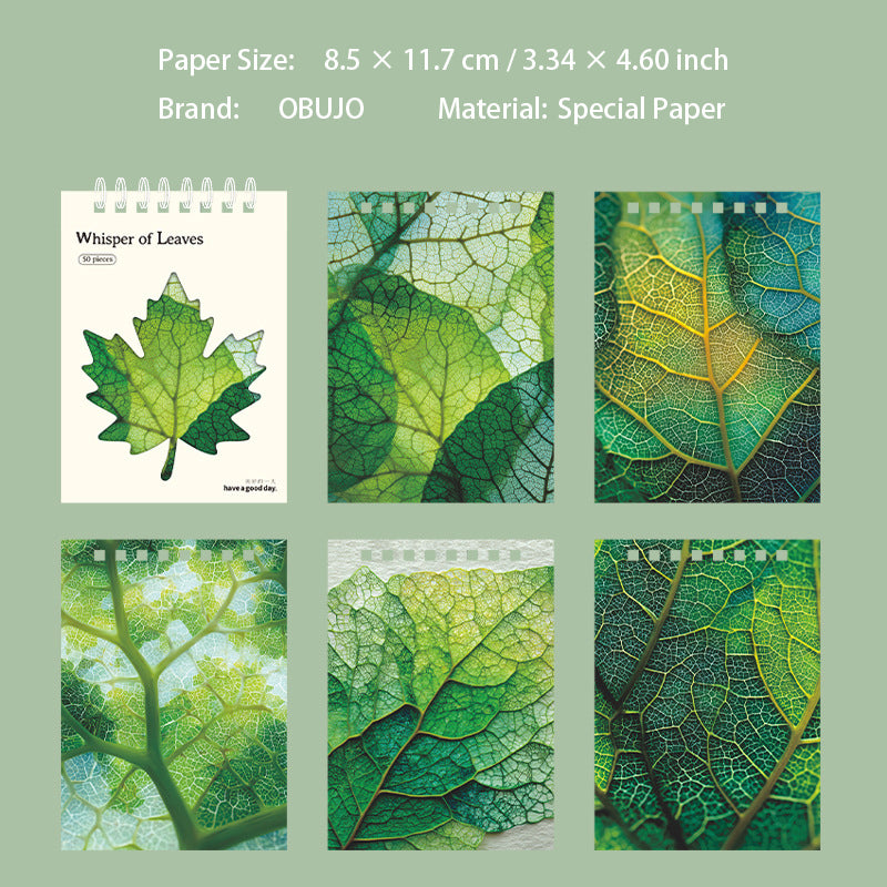 50 Sheets Leaf Veins Journal Paper BYZY