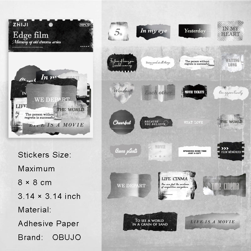 25 Pcs Vintage Word Stickers JYJM