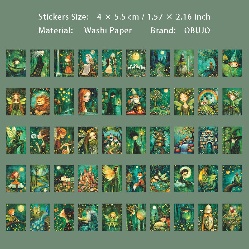 50 Pcs Fairy Tale Theme Washi Stickers Book THXS
