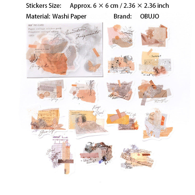 30 Pcs Vintage Collage Washi Stickers SPPT