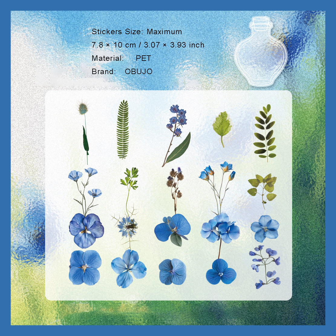 41 Pcs Pressed Flower PET Stickers GHXL