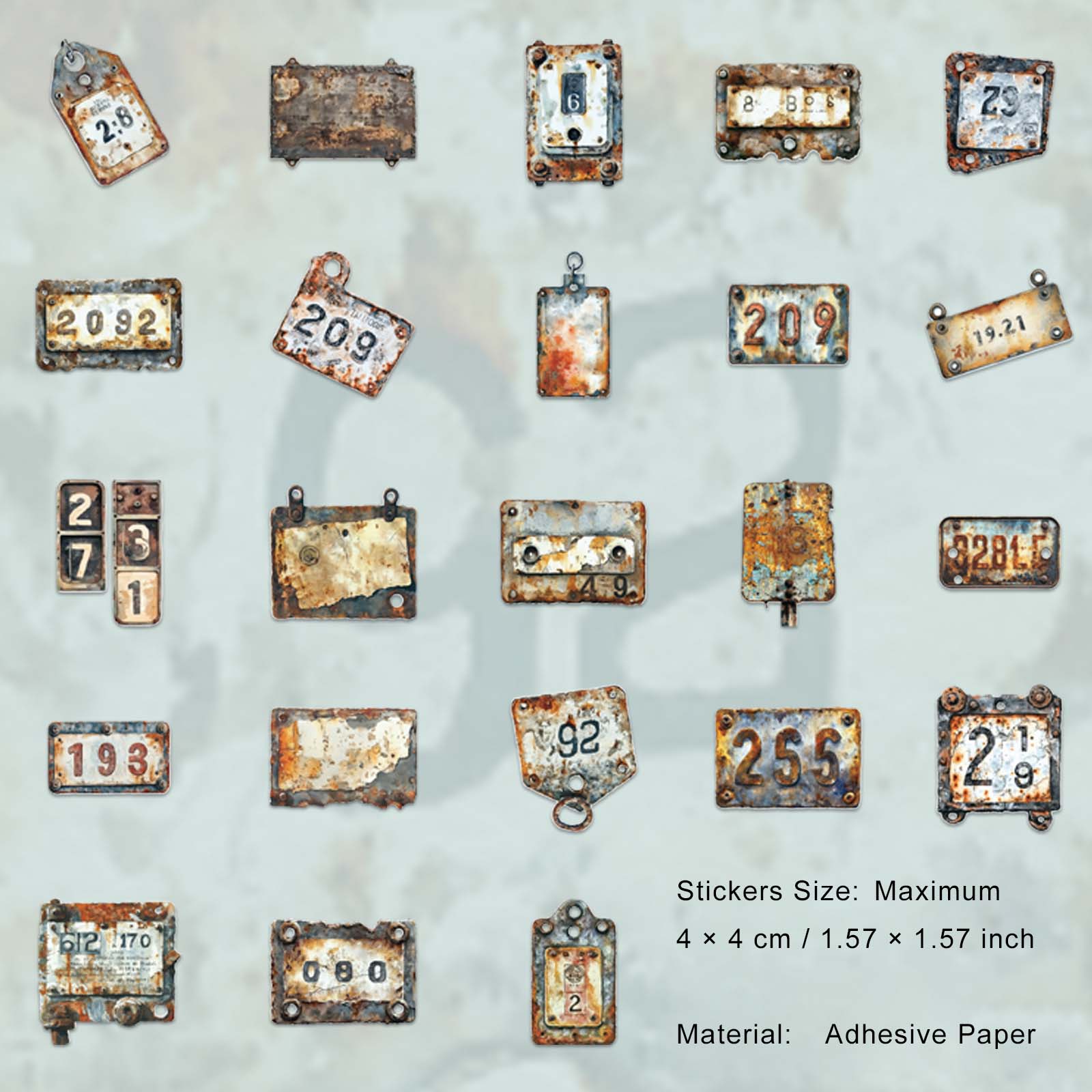 46 Pcs Vintage Lable Stickers JJSMM