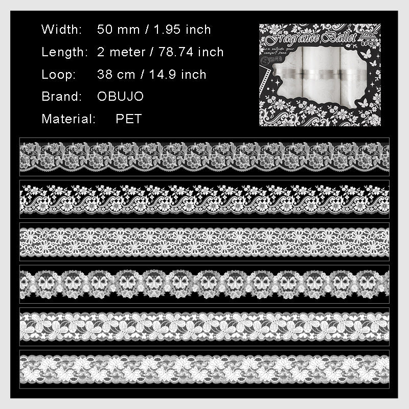 6 Rolls Lace PET Tape Set QMHY