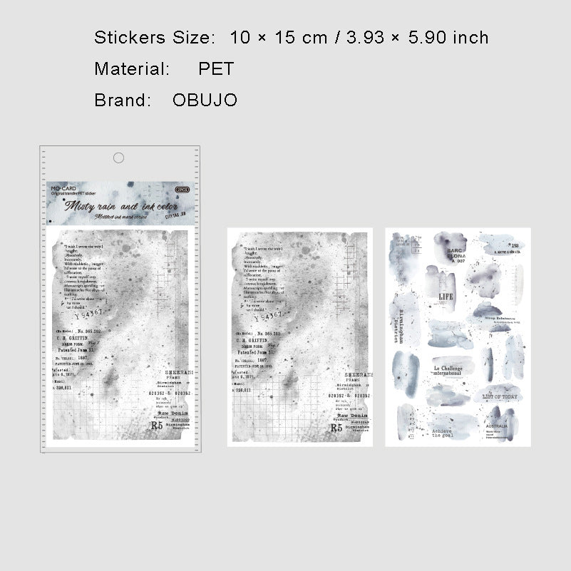 2 Sheets Watercolor Transfer Stickers BBMJ