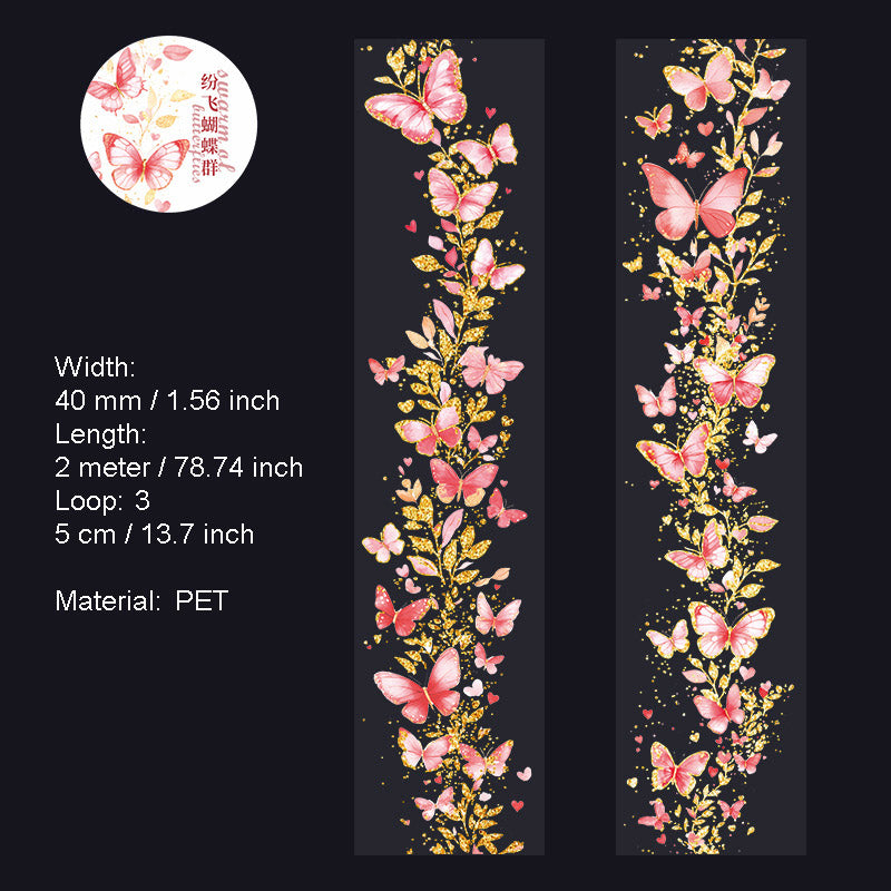 1 Roll Glitter Butterfly PET Tape FFHD