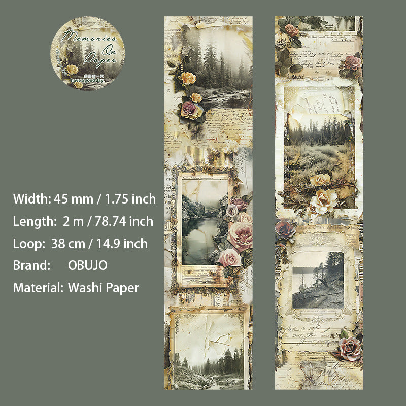 1 Roll Vitnage Junk Journal Washi Tape ZJJY