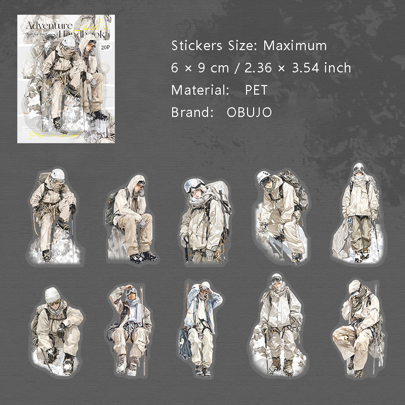 20 Pcs Adventure Boy PET Stickers TXSC