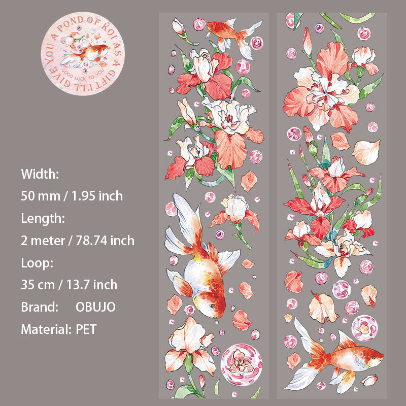 1 Roll Lucky Koi Fish PET Tape ZNYCJL