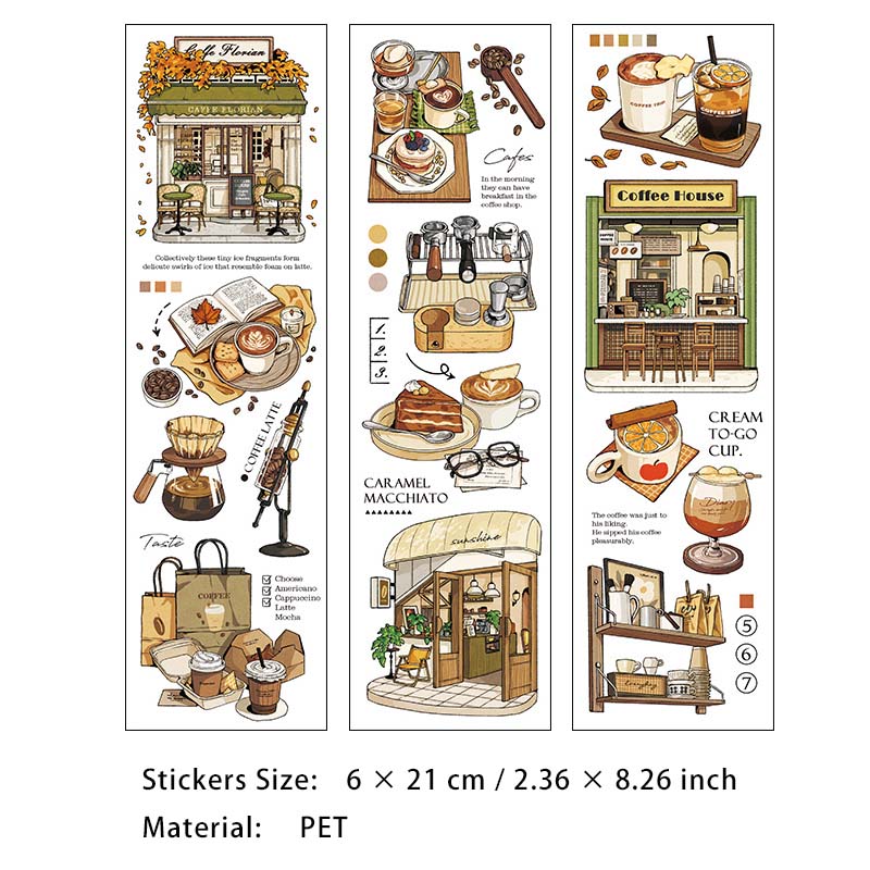 6 Pcs Vintage Scrapbook Stickers SJXZ