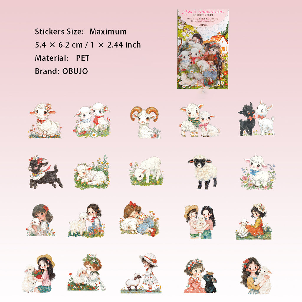 30 Pcs Pet Girl PET Stickers AYJHBM