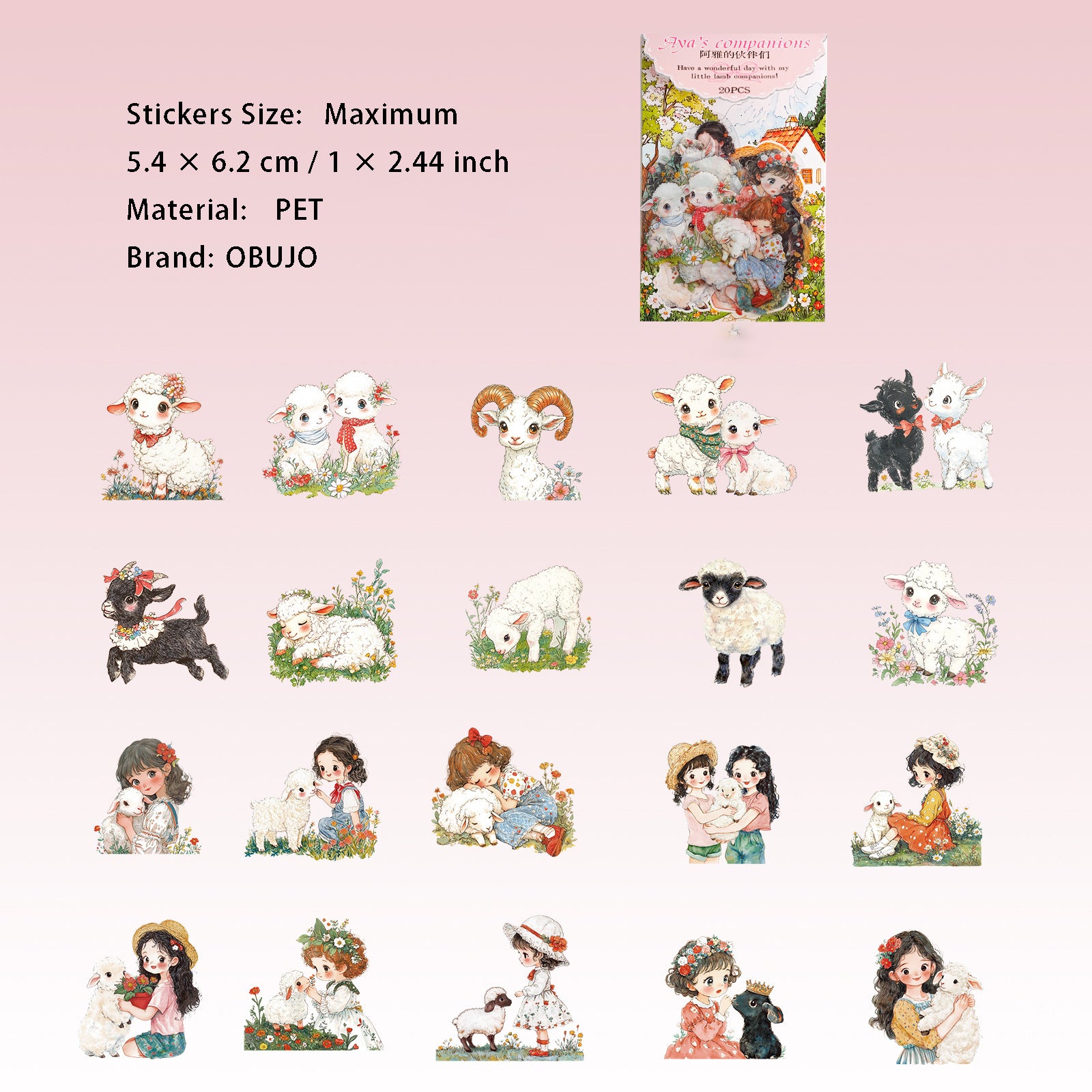 30 Pcs Pet Girl PET Stickers AYJHBM