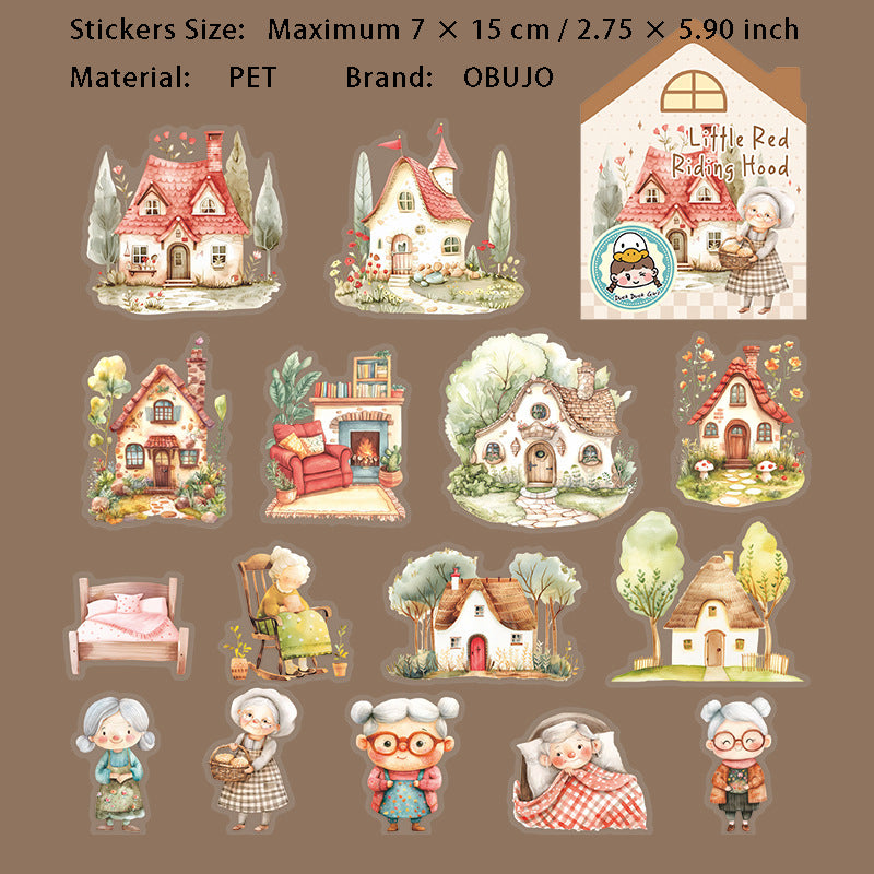 15 Pcs Fairy Story PET Stickers XHMGS