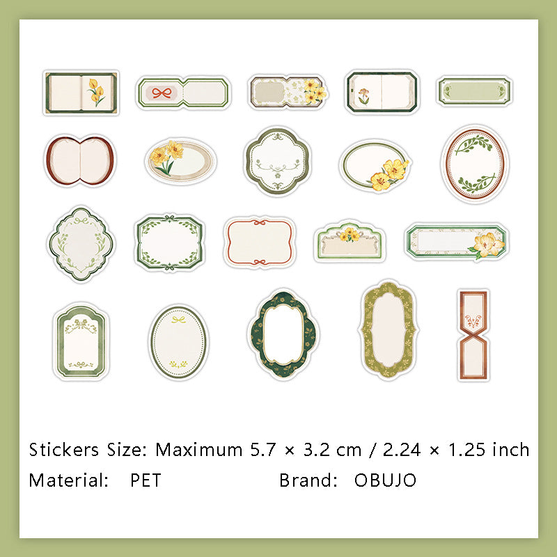 40 Pcs Clip Bow Knot Lace PET Stickers SJYD