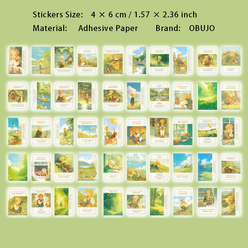 50 Pcs Childhood Theme Stickers Book TZZG