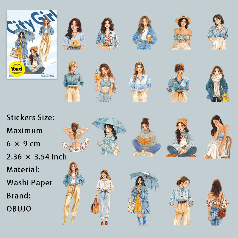 20 Pcs Urban Girl Stickers DSNH