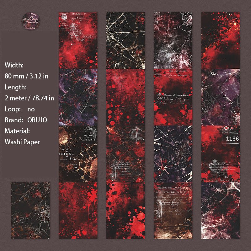 1 Roll Black Gothic Washi Tape CSAT