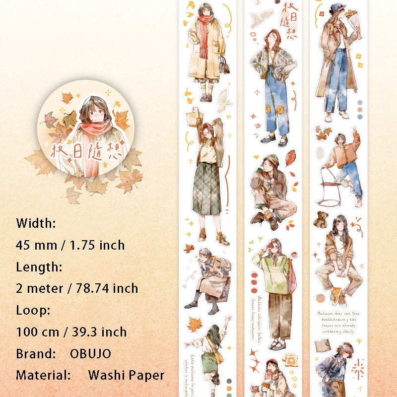1 Roll Girl Theme Washi Stickers Tape SJHY
