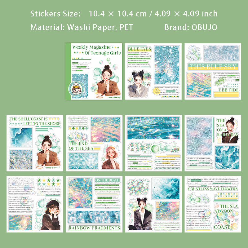 20 Sheets Summer Sea Stickers Book KHJH