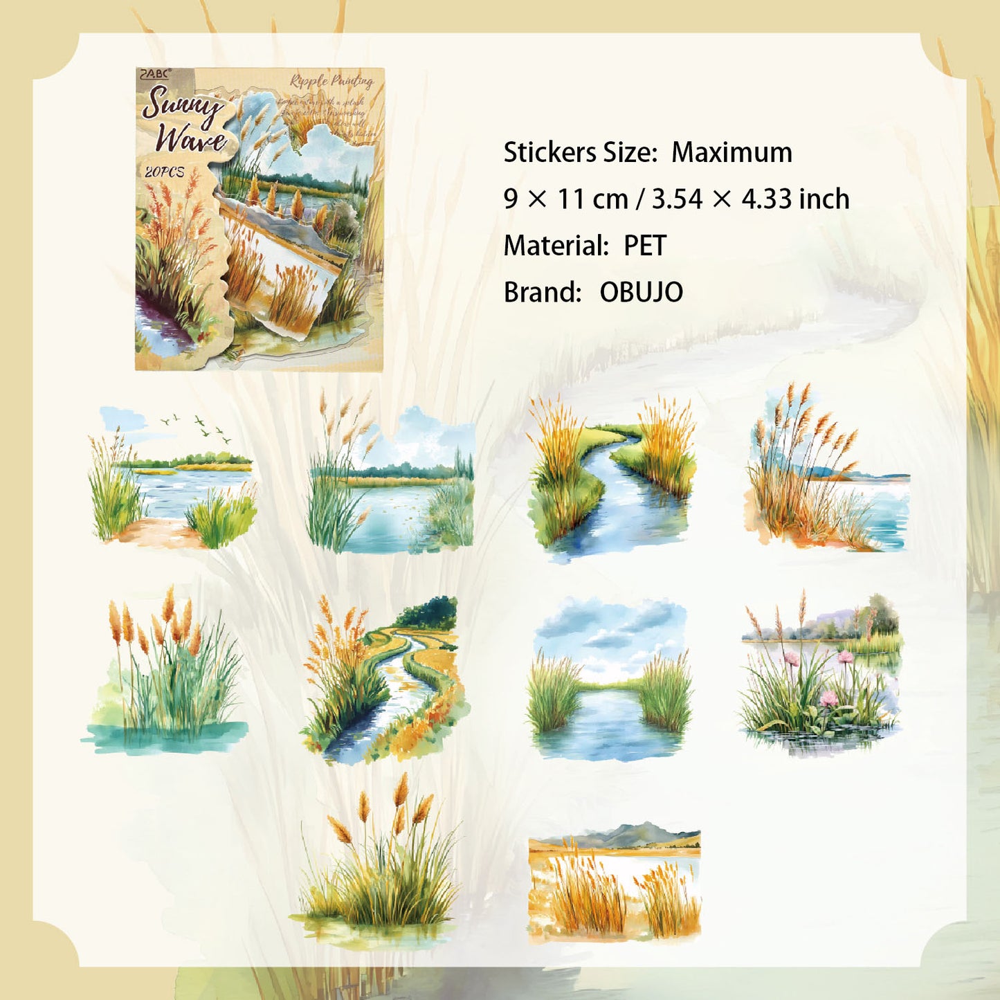 20 Pcs Pond Pool PET Stickers LYHY