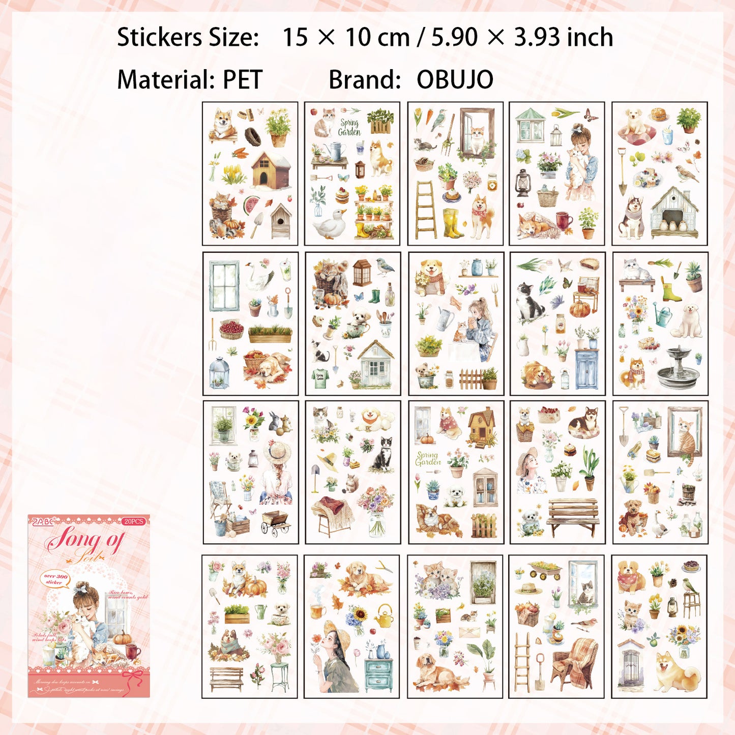 20 Sheets Lifestyle PET Stickers Book BFMC