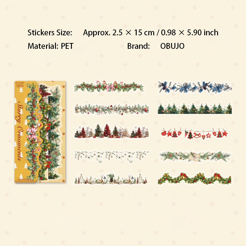 20 Pcs Christmas Theme PET Stickers XHSD