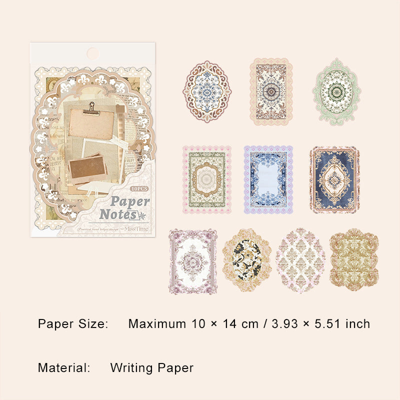 10 Pcs Vintage Lace Edged Scrapbook Paper XRYY
