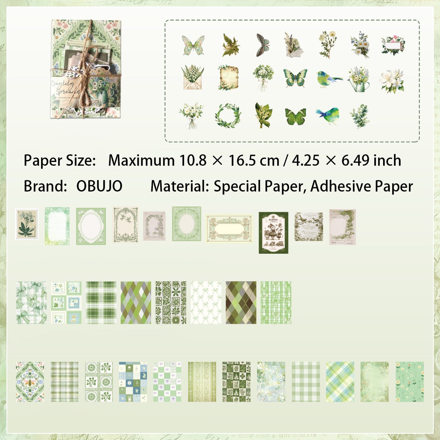 100 Pcs Junk Journal Paper ans Stickers Kit for Starter YFZX