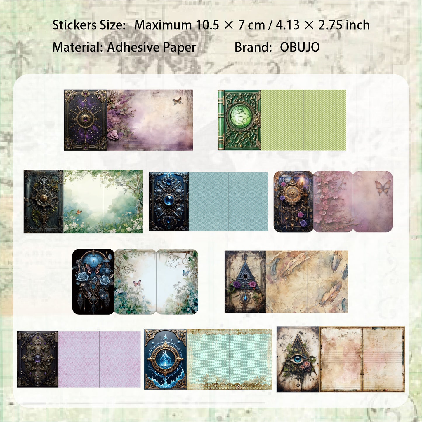 20 Pcs Creative Vitnage Book Themed Stickers SJXYJ