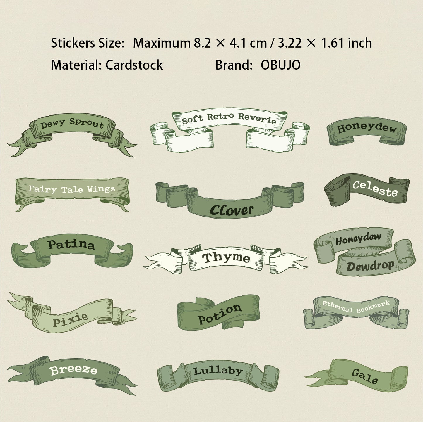 1 Roll Vintage Words Cardstock Stickers XXXL