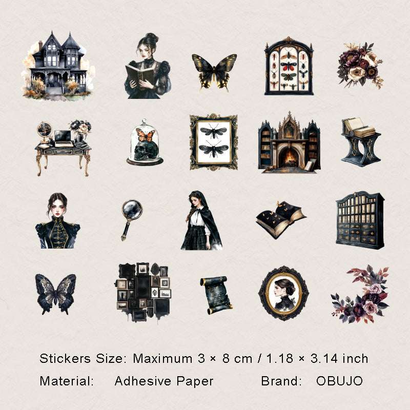 20 Pcs Gothic Magic Manor Stickers ZYDSY
