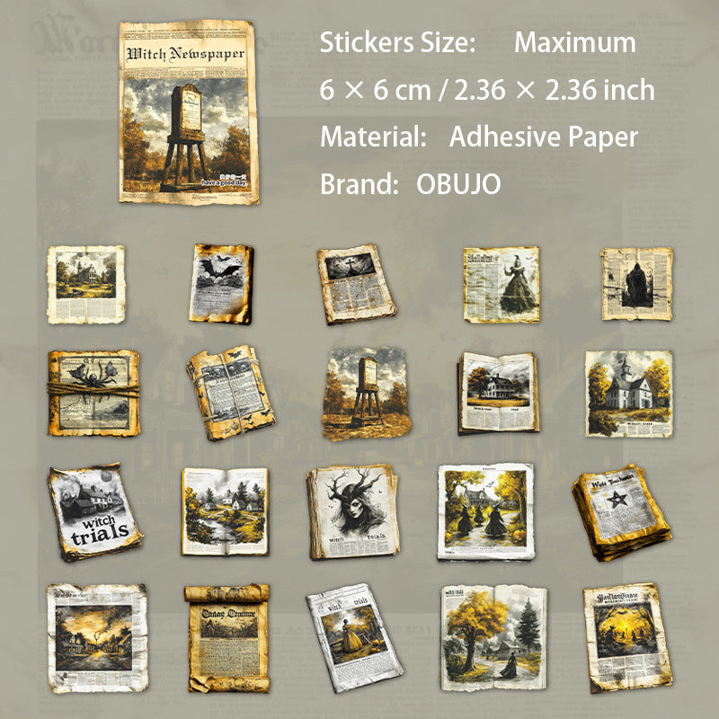 20 Pcs Dark Magic Newspaper Stickers MBBK