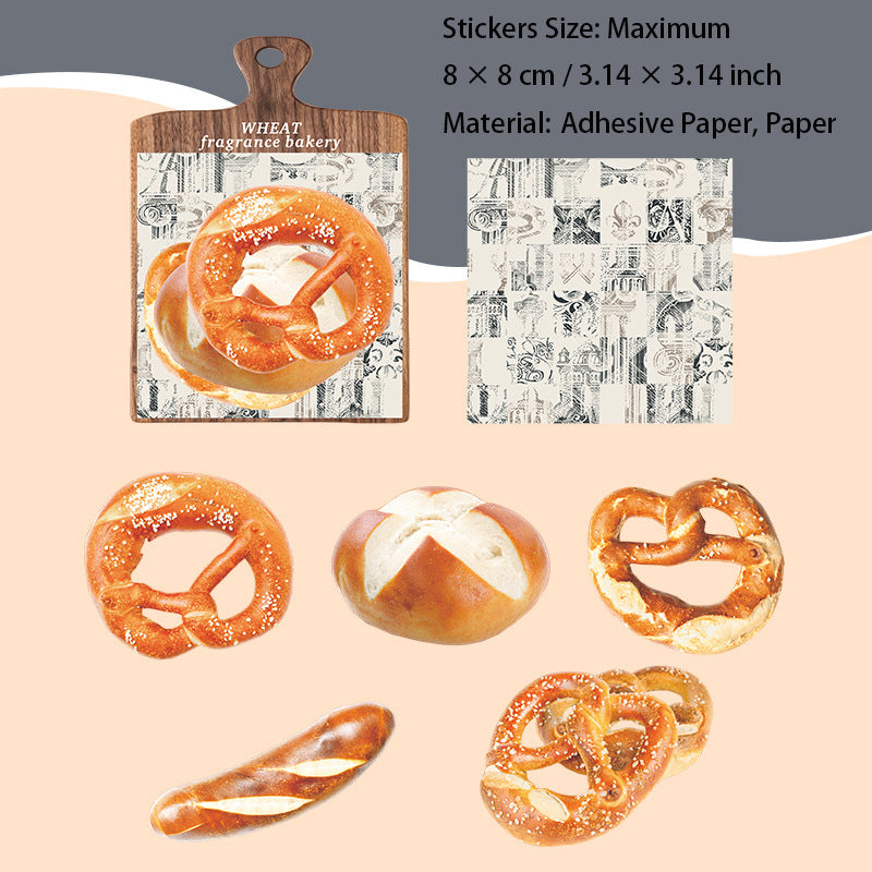 8 Pcs Baking Themed Stickers and Paper MXMBD