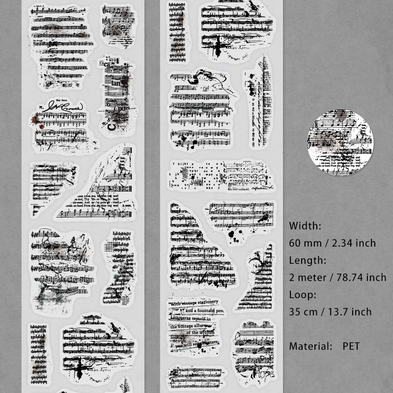 1 Roll Vintage PET Stickers Tape BDJS