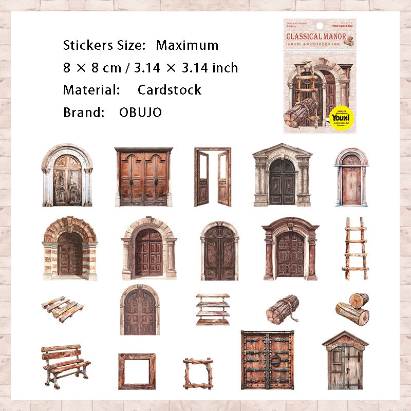 20 Pcs Manor Window Door Stickers GDZY